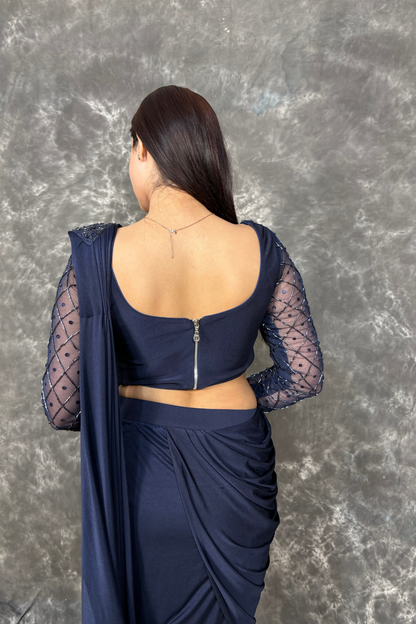 Navy Blue Saree