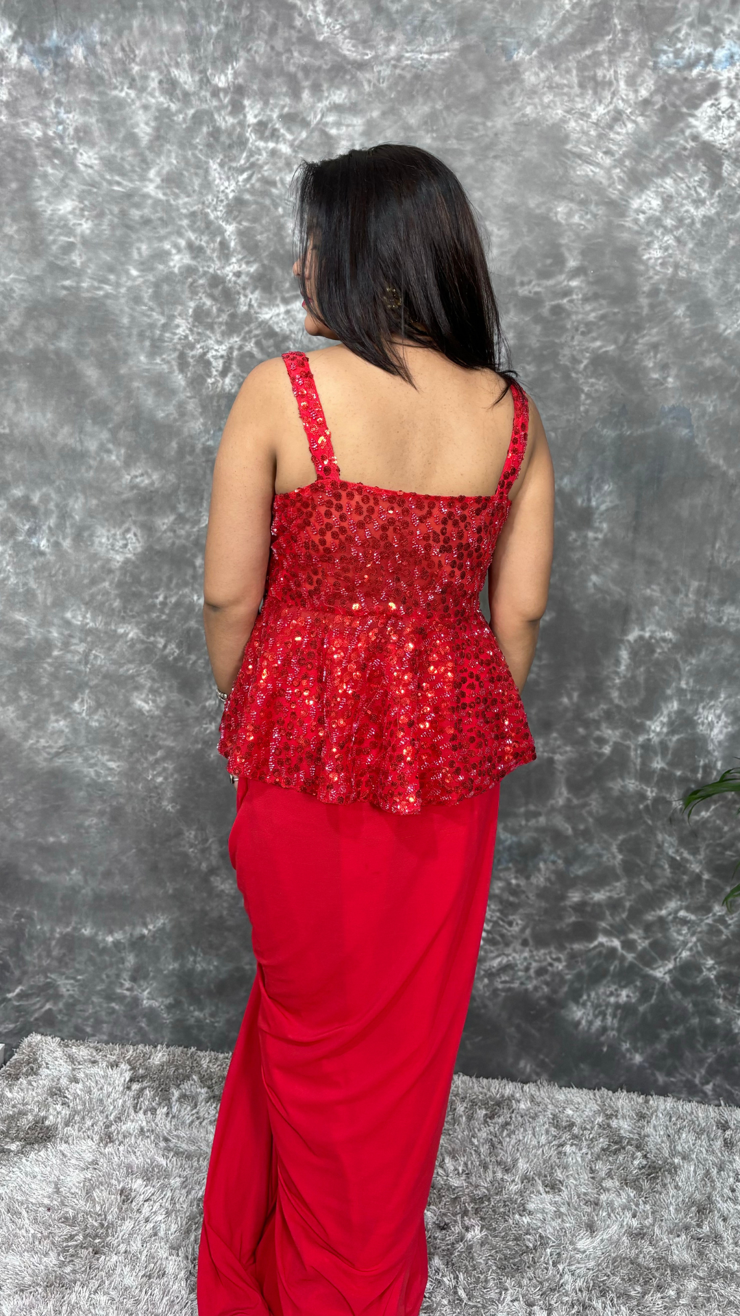 Nakhra in Red Dhoti Dress