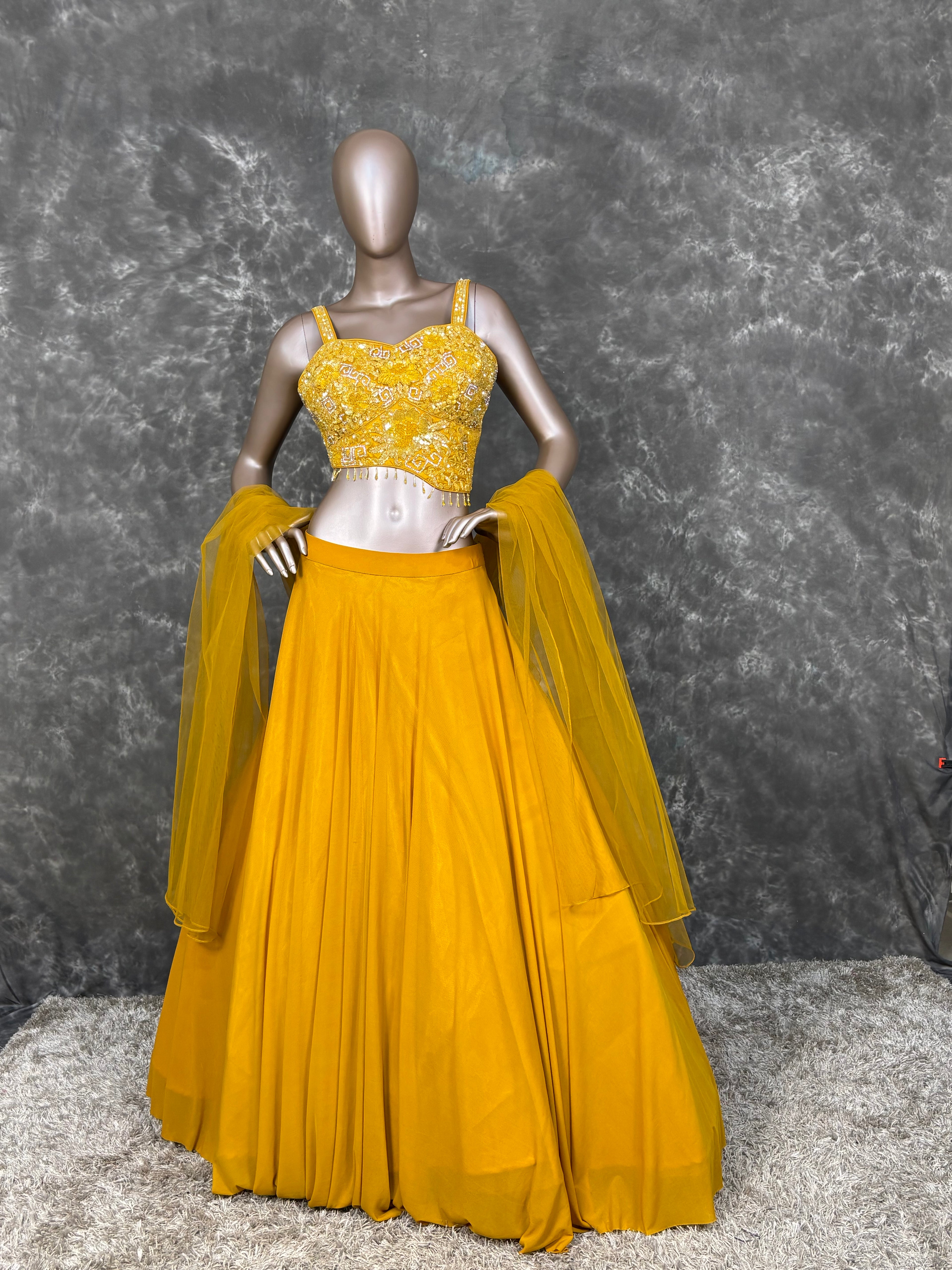 Mustard Lehenga